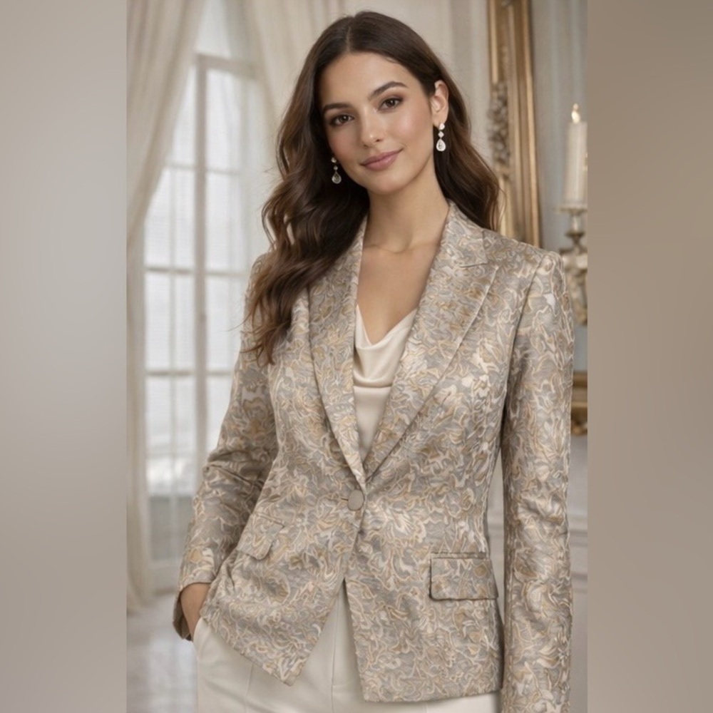 NWT Gold Floral Blazer